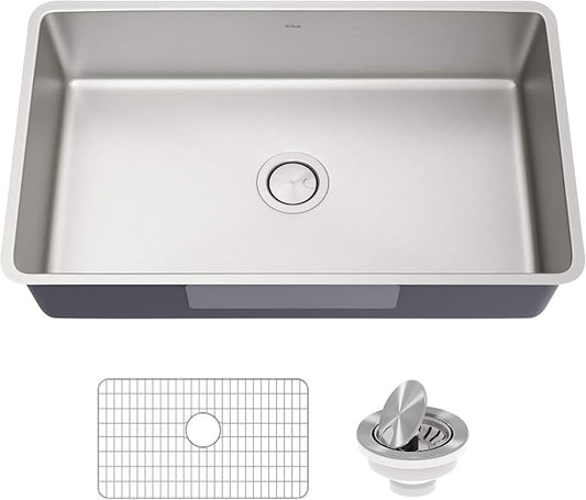 KRAUS Dex 32-inch Undermount 16 Gauge Stainless Steel Single Bowl Kitchen Sink by KRAUS
