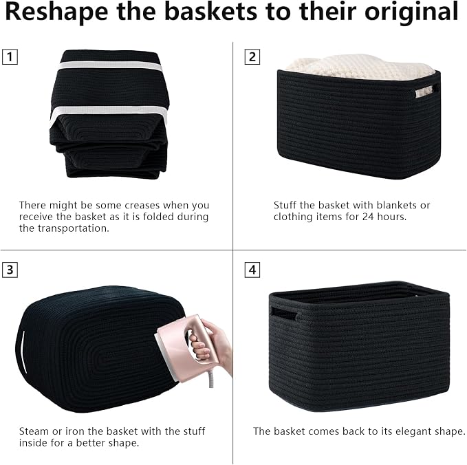 OIAHOMY 4 Pack Storage Baskets for Organizing, Cube Storage Bins for Shelves - Image 7