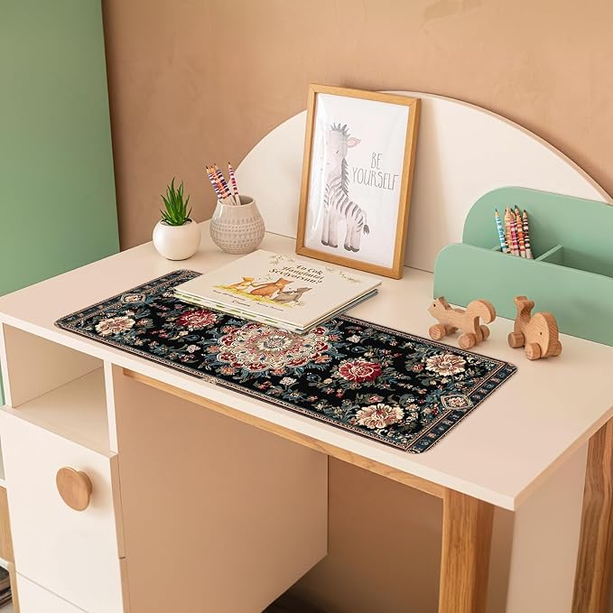 Vintage Persian Carpet Mouse Pad – Large Extended Desk Mat 31.5 x 11.8 in – - Image 3