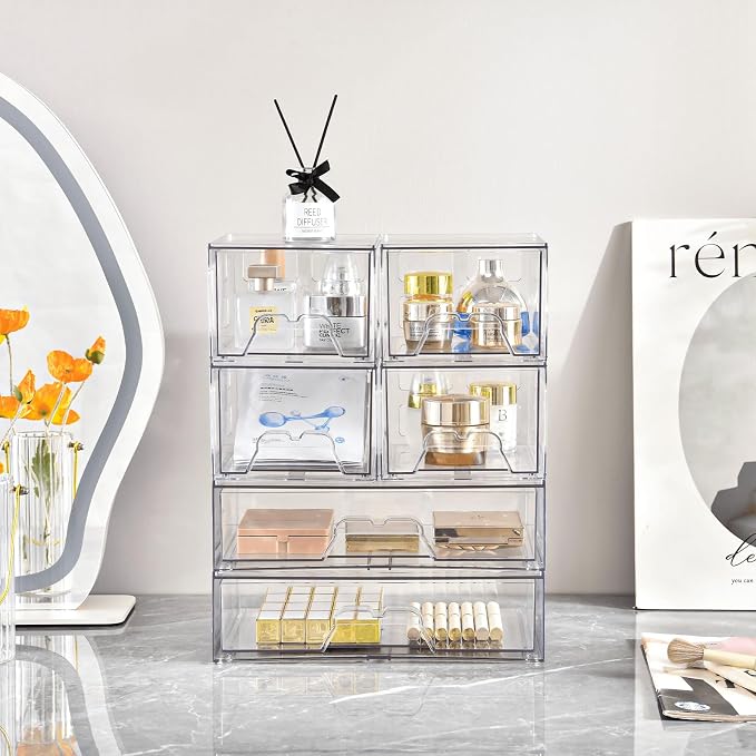 Stackable Makeup Organizer Storage Drawers Set of 6, Pantry Organization - Image 8