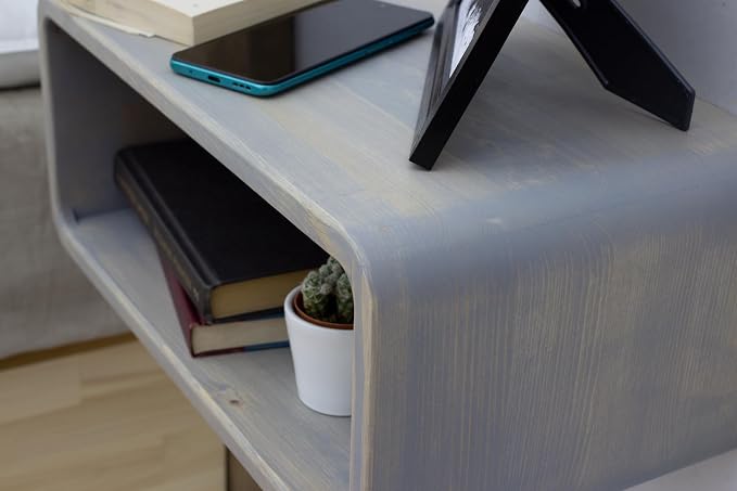 Floating Nightstand Wooden, Bedside Table, Nightstand Shelf, Wall Mounted - Image 4
