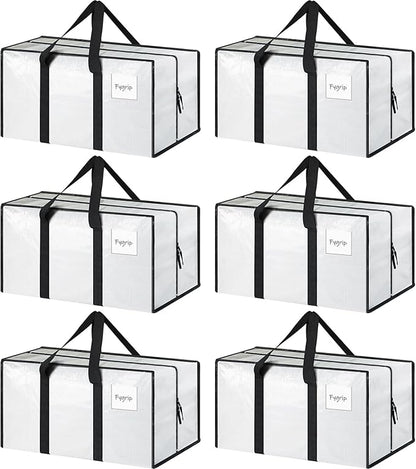 6 Pack Extra Heavy Duty Large Moving Bags by Fygrip