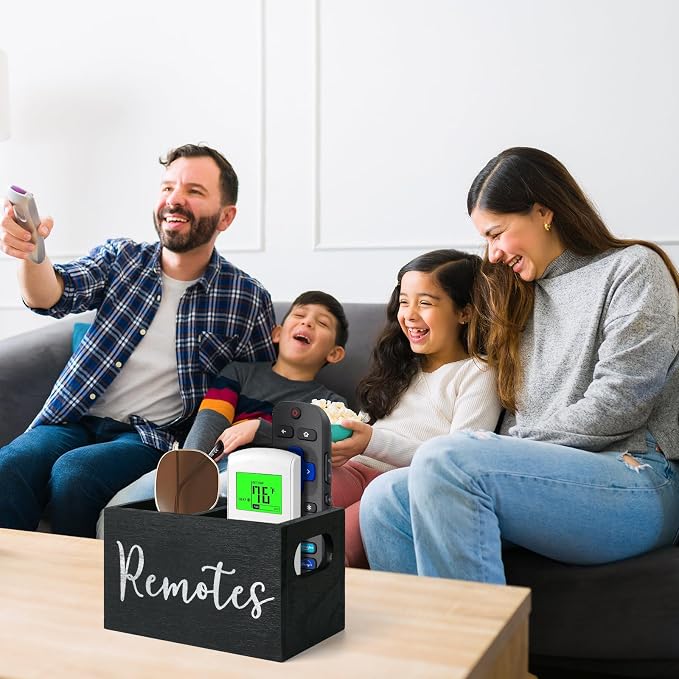 Remote Control Holder, Wooden TV Remote Holder - Image 4