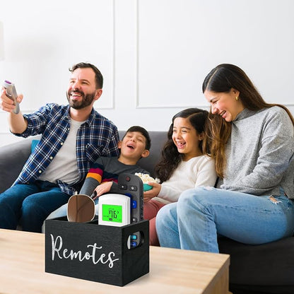 Remote Control Holder, Wooden TV Remote Holder - Image 4