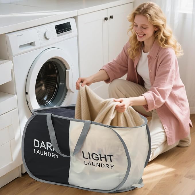 Seefoo Dual Compartment Laundry Hamper - Image 2