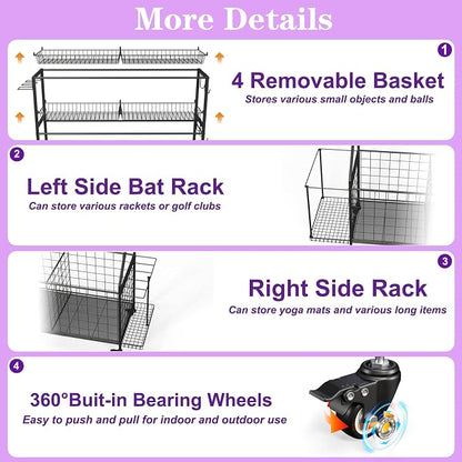 Sports Equipment Organizer, Outdoor Toy Storage - Image 3