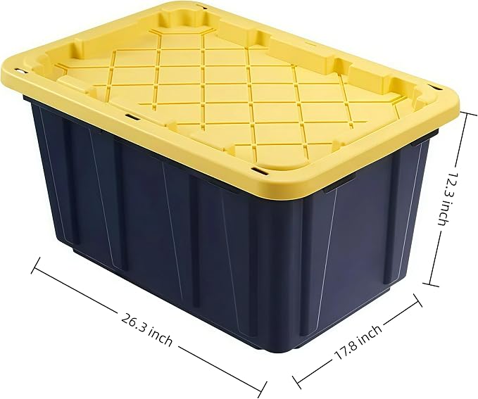 4 Pack 17 Gallon Stackable Lockable Storage Bins - Image 3