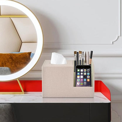 PU Leather Square Tissue Box Cover, Tissue Box - Image 2