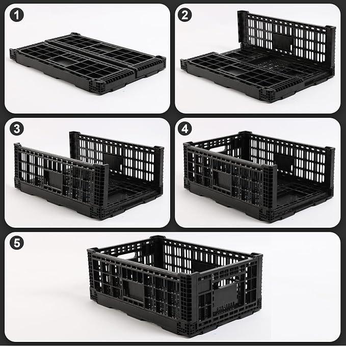 Collapsible Storage Bin Container，52 Liter Transfer heavy duty plastic storage - Image 4