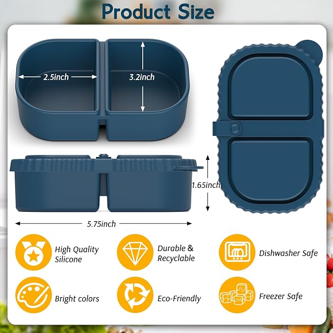 3 Pack Reusable Silicone Snack Containers - Image 3