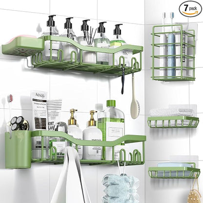 NESOMI Shower Caddy Adhesive Shower Organizer 7-Pack, Rustproof Stainless Steel by OrganizeYourHomeEssentials
