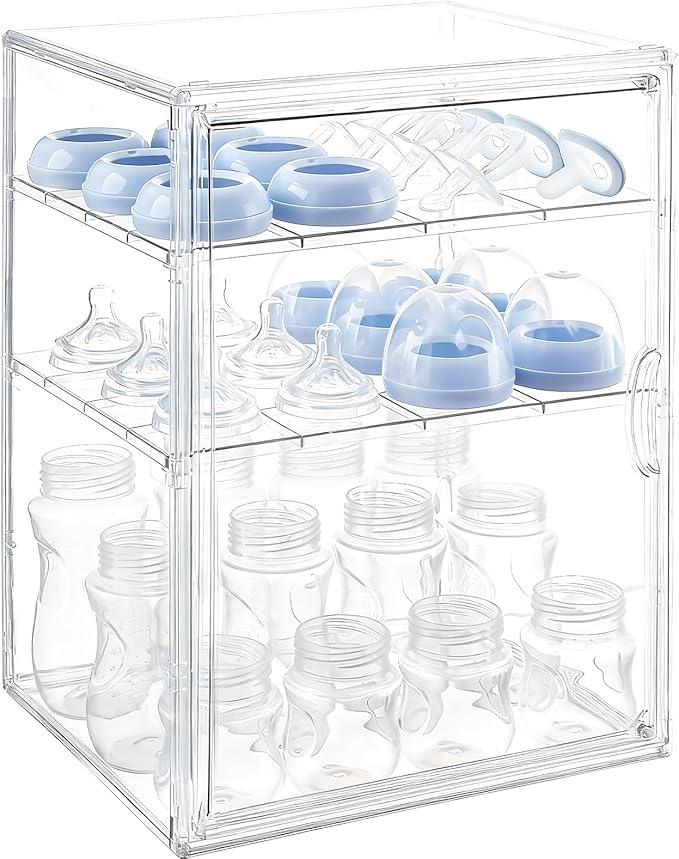 Baby Bottle Organizer, 3 Tiers Adjustable Clear Acrylic Baby Bottle Storage by Unknown