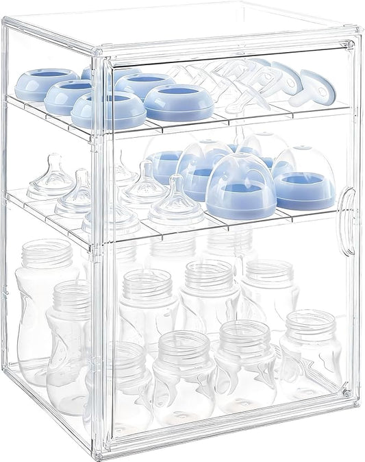 Baby Bottle Organizer, 3 Tiers Adjustable Clear Acrylic Baby Bottle Storage by Unknown