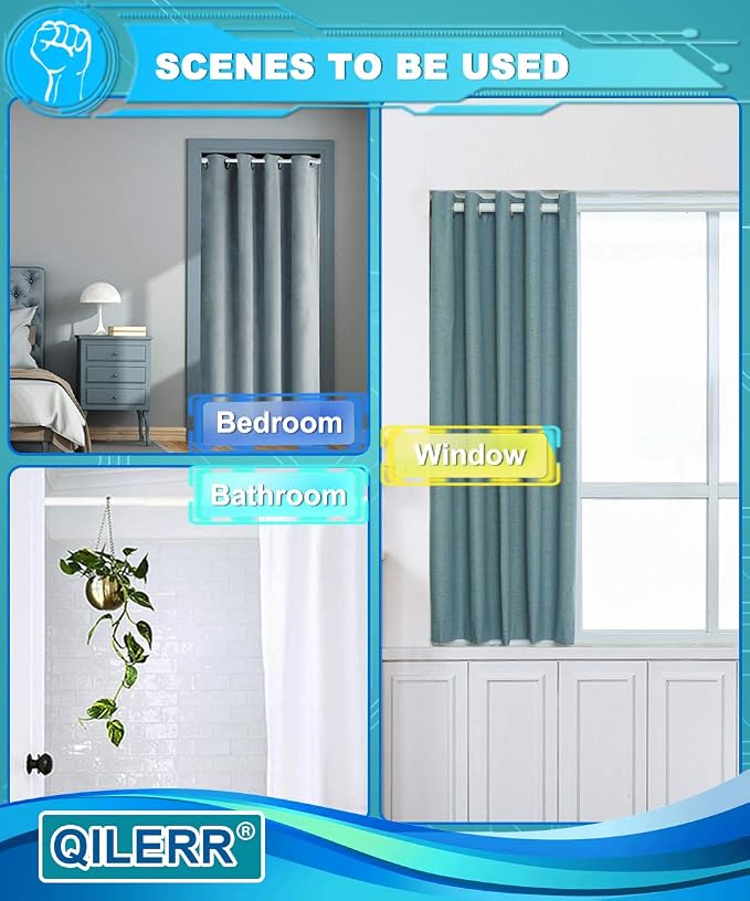 Short Tension Rod 16 to 28 Inche Small Shower Curtain Rods No Drilling - Image 6
