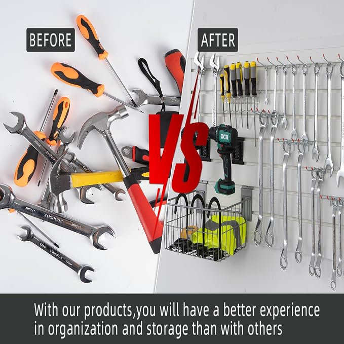 Slatwall Panel 4'x8' Garage Tool Organizer Wall Mount PVC Wall Panels - Image 5
