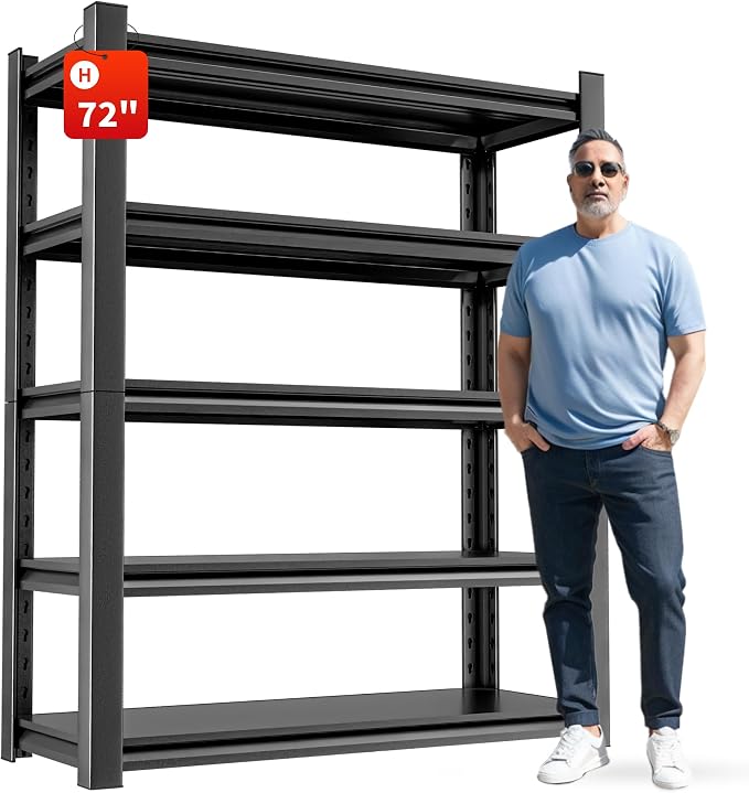 OLLRRACT Metal Garage Storage Shelving Unit, 5-Tier Heavy Duty Adjustable by OLLRRACT