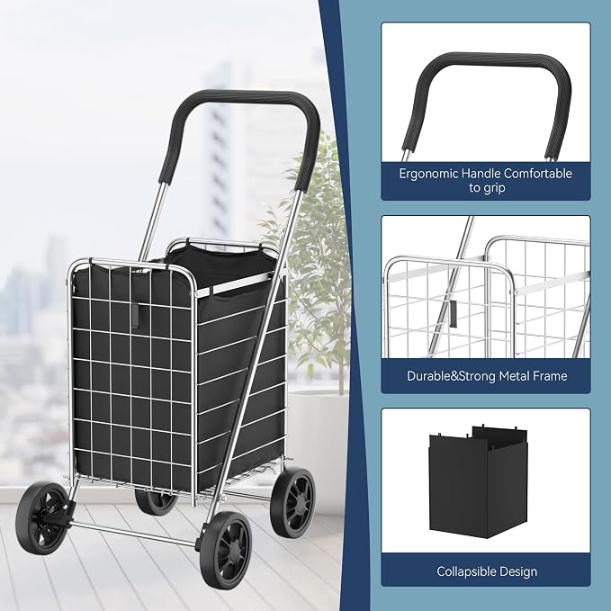 Whitmor Foldable Utility Shopping Cart - Image 4