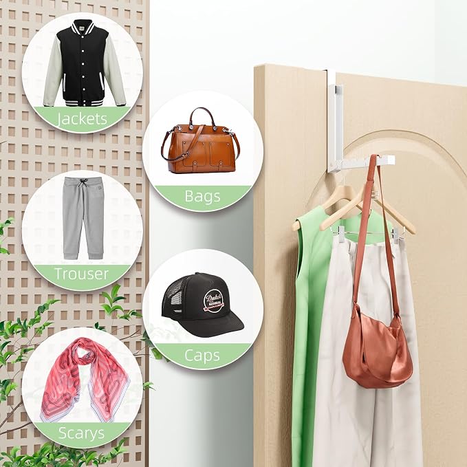 Over The Door Hanger Folding Clothes Drying Rack, Folding Hanging Coat Rack - Image 3