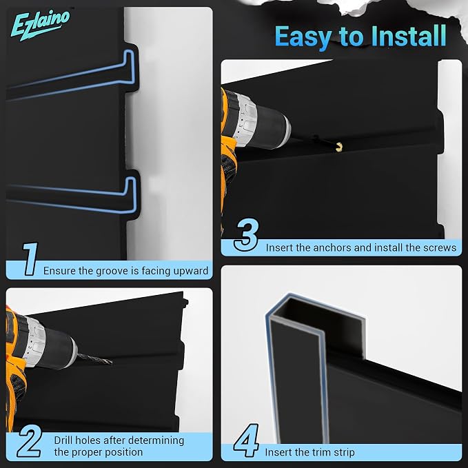 Ezlaino Slat Wall 4FT x 8FT, Versatile PVC Slatwall Paneling w/Long-Lasting - Image 5