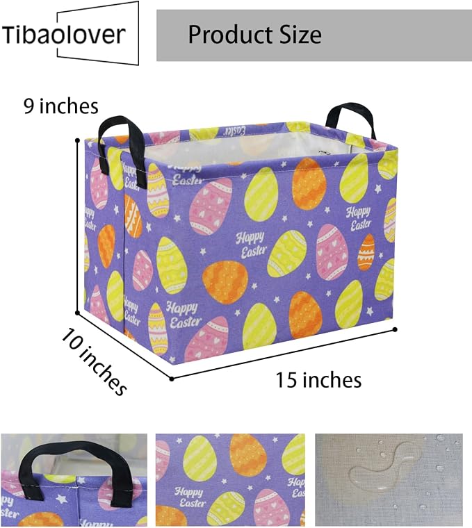 Rectangular Easter Basket Purple Easter Egg Gift Basket Baby Storage Basket - Image 6