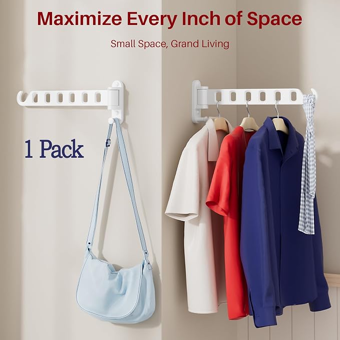 Wall Mounted Drying Rack 1 Pack, Foldable Laundry Drying Rack - Image 2