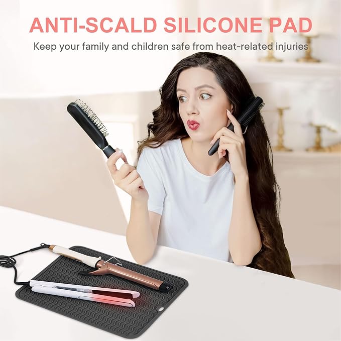 Oversize Silicone Heat Resistant Mat, Portable Travel Mat Cover - Image 2