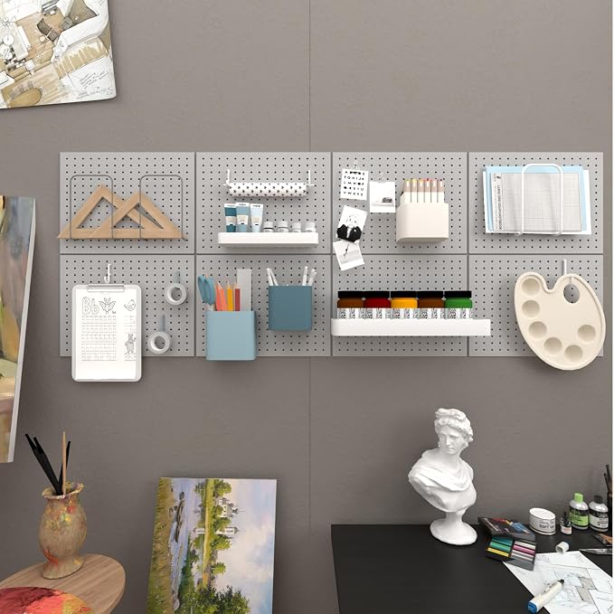 Peg Board, 4 Pack Metal Pegboard Panels, PegBoard Wall Organizer - Image 7