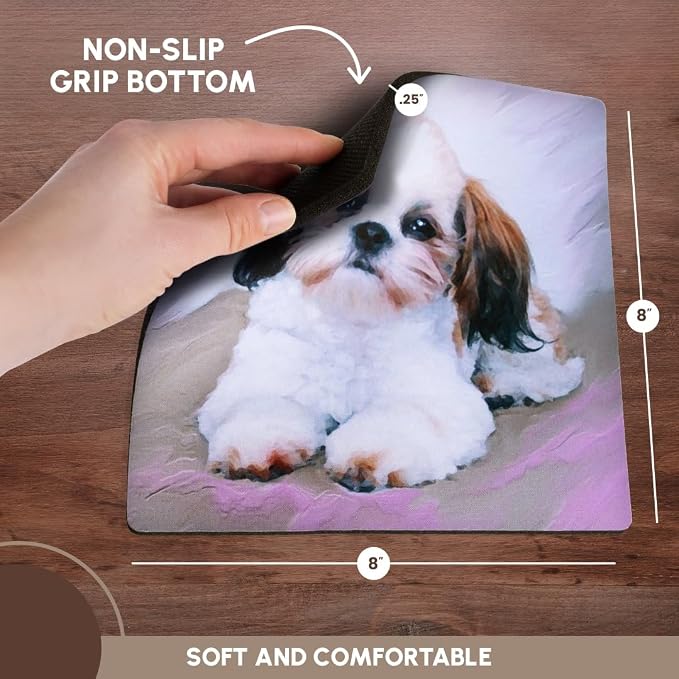 3dRose LLC 8 x 8 x 0.25 Inches Mouse Pad, I Love My Miniature Schnauzer Dog - Image 3