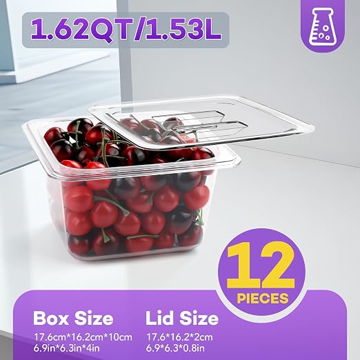 VOISEN 12 Pack Plastic Food Pan - Image 3