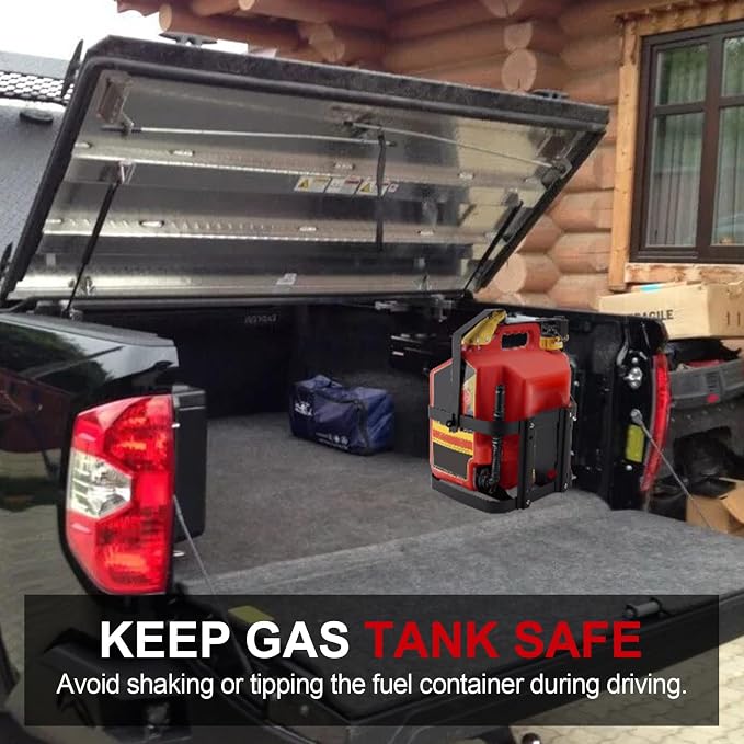 5 Gallon Gas Can Holder, Metal Steel Fuel Container Mount Bracket Compatible - Image 7