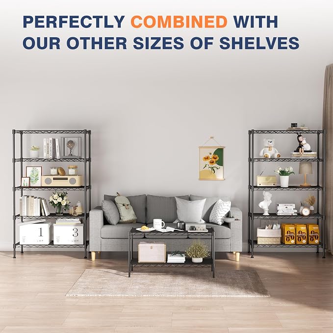 3-Tier Wire Shelf Rack, Wire Metal Shelving - Image 7