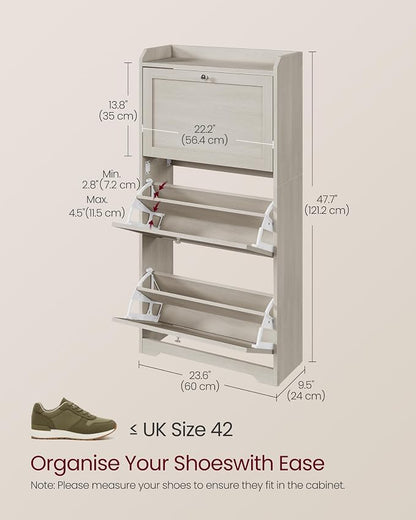 VASAGLE Shoe Organizer, Adjustable Dividers, Oatmeal Beige | Adjustable and - Image 2