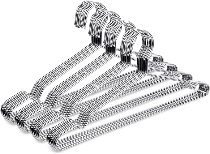 Fayleeko Wire Coat Hangers 40 Pack Strong Heavy Duty Stainless Steel Metal by Fayleeko