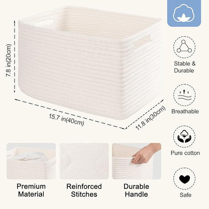 4 Pack Storage Baskets for Organizing, Woven Baskets for Shelves - Image 2