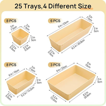Vtopmart 25 PCS Plastic Drawer Organizers Set, 4-Size Versatile Bathroom and - Image 2