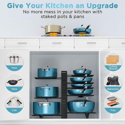 ORDORA Pots and Pans Organizer for Cabinet 16.61 Height, 8 Tier Pot Organizers - Image 3