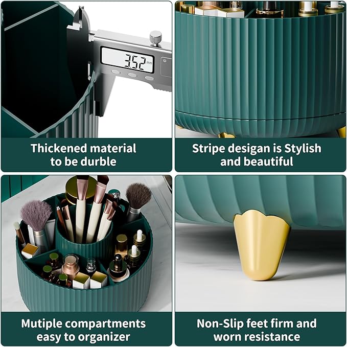 360° Rotate Makeup Brush Holder Organizer, Makeup Organizers Countertop - Image 5