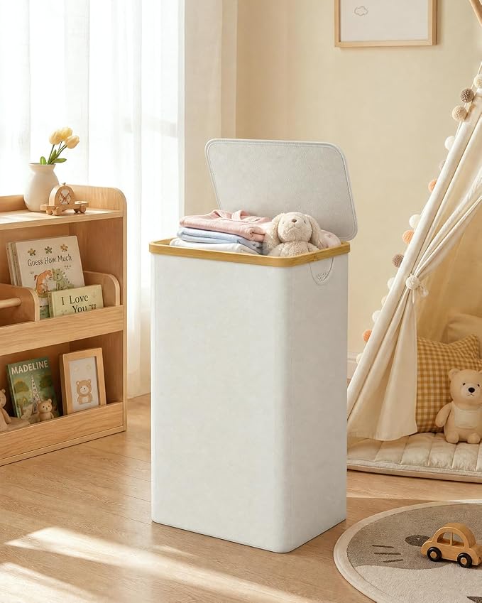 iEGrow Laundry Basket with Lid, 110L Large Laundry Hamper with Handle and Lid - Image 9