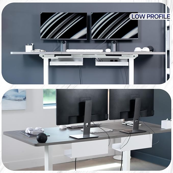 VIVO Under Desk 17 inch Extra Deep Cable Management Trays, Power Strip Holders - Image 7