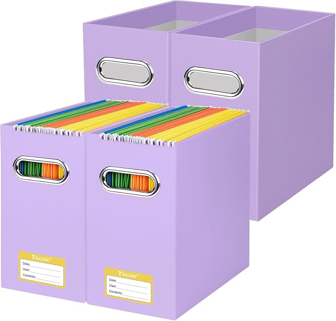 BALEINE File Organizer Box, Cardboard File Folder Organizer by BALEINE