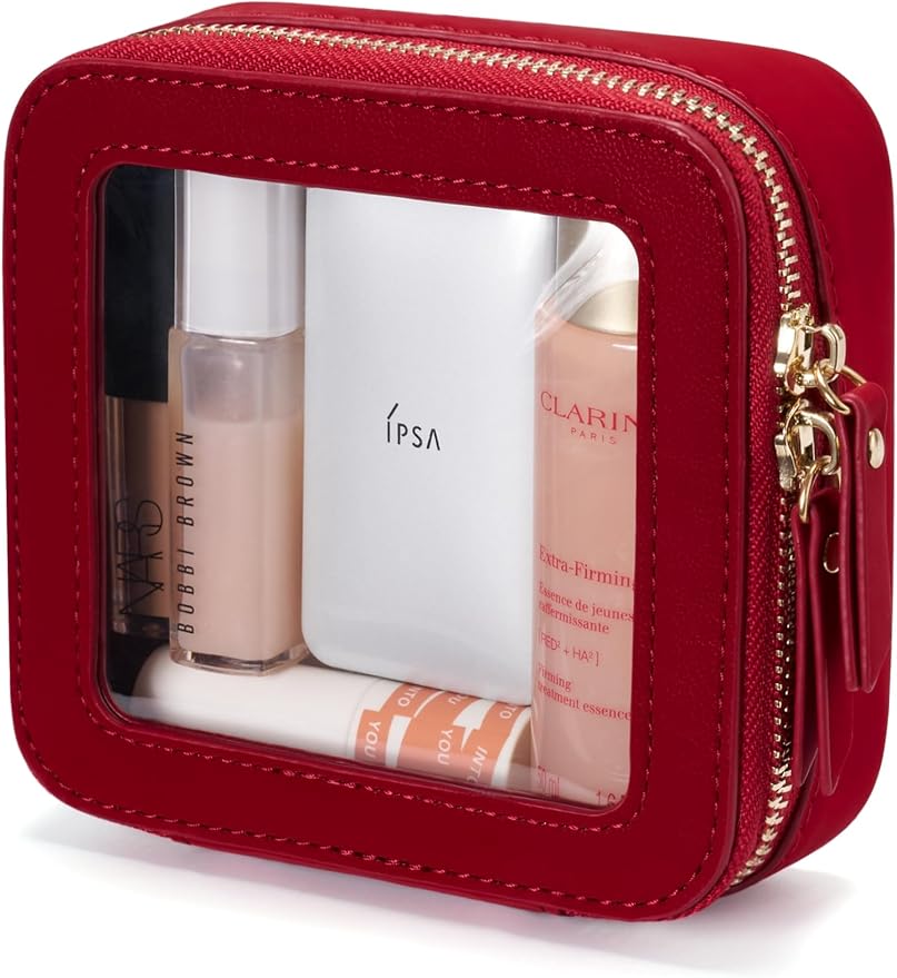 Popvibe Clear Makeup Bag Travel Cosmetic Case Transparent Toiletry Bag by POPVIBE