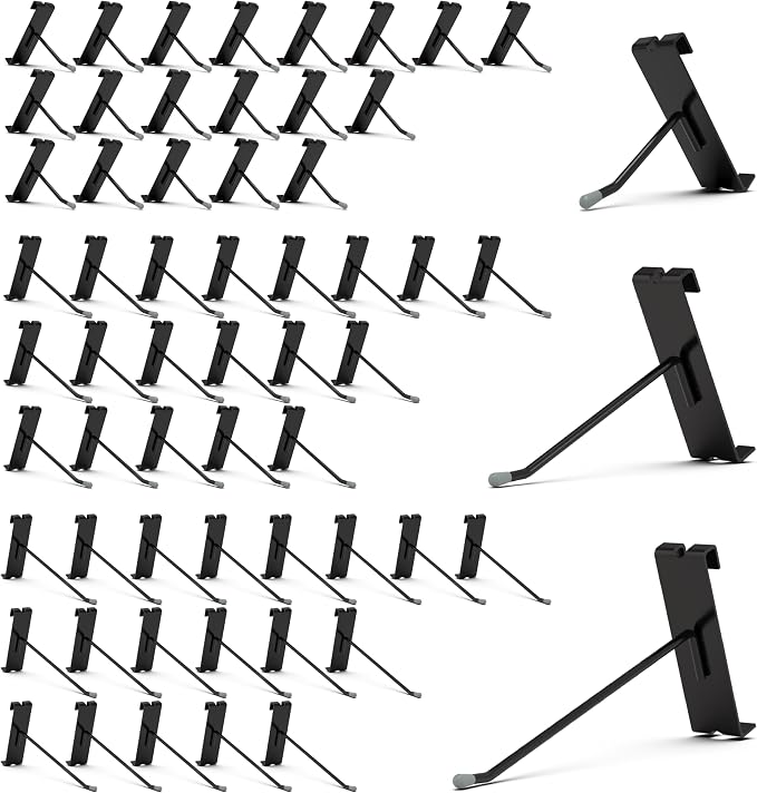 HUHOLE Black Gridwall Hooks 2 Inch, 4 Inch, 6 Inch, Durable Grid Wall Hook by HUHOLE