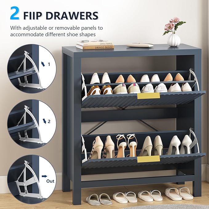Fluted Shoe Cabinet Storage - Image 4