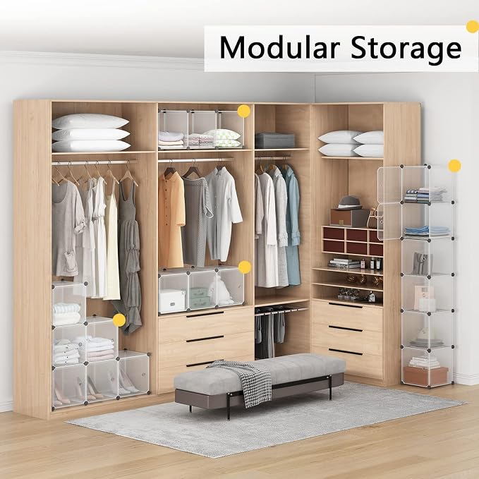 Aeitc 24 Storage Cubes- 14’’x14’’ Cube, More Sturdy, DIY Clothes Organizer - Image 6
