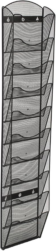 Displays2go Wall Mount Literature Rack, File Folder Organizer, 10 Dividable by Displays2go