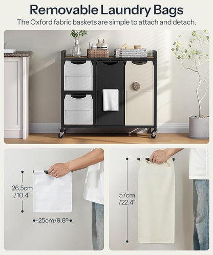 HOOBRO Laundry Sorter with 4 Section, 39 Gal. Laundry Hamper with Wheels - Image 5