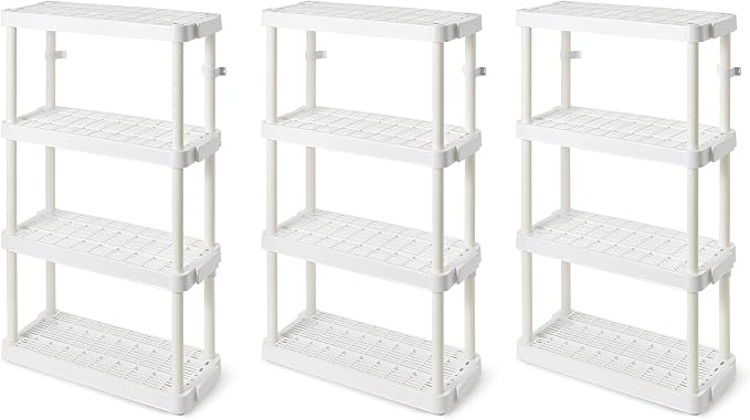 Gracious Living 4 Shelf Adjustable Height Medium Duty Storage Unit 14 x 32 x by GraciousLiving