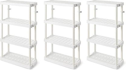 Gracious Living 4 Shelf Adjustable Height Medium Duty Storage Unit 14 x 32 x by GraciousLiving