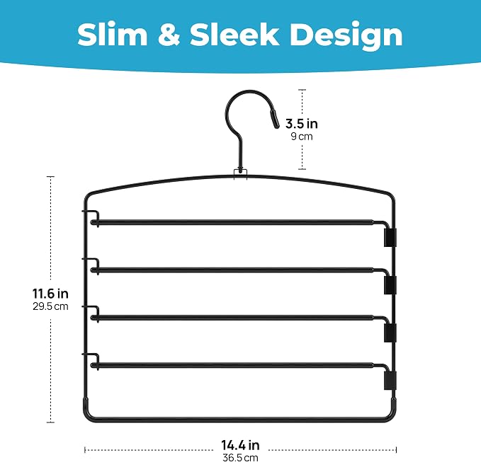 Fontaines Luxury 5 Tier Pants Hangers 4 Pack - Image 7