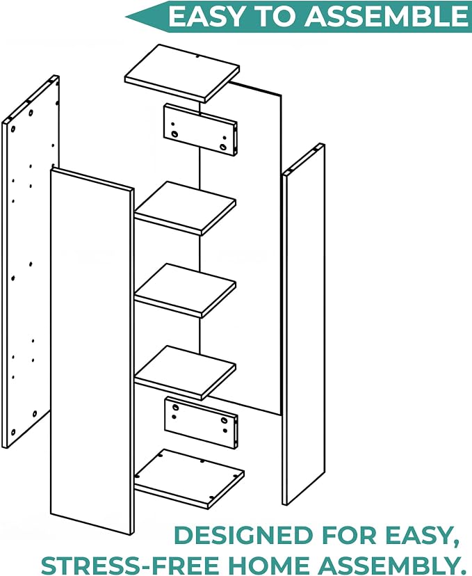 Tuhome Tall Wall Cabinet, 43.3" High Slim One Door Storage - Image 6